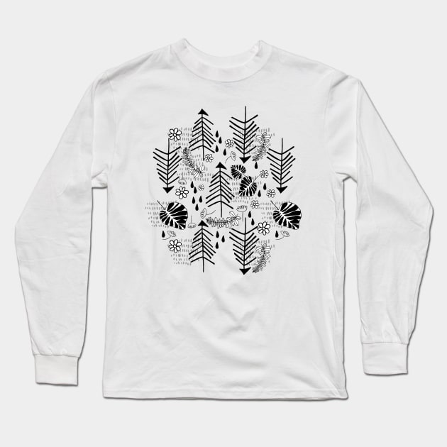 Trees and doodles Long Sleeve T-Shirt by RanitasArt